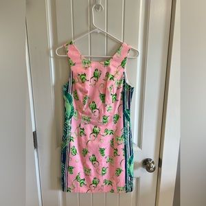 Lilly Pulitzer Mila Stretch Shift Dress Coral Reef Tint Monkey Business Size 0